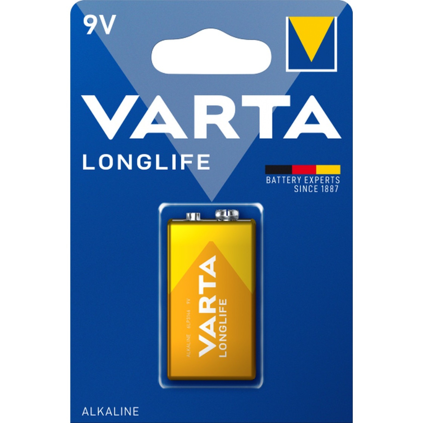 VARTA Longlife 9V Alkaline Batteries Pack of 1